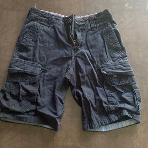 Black Red Camel Cargo Shorts